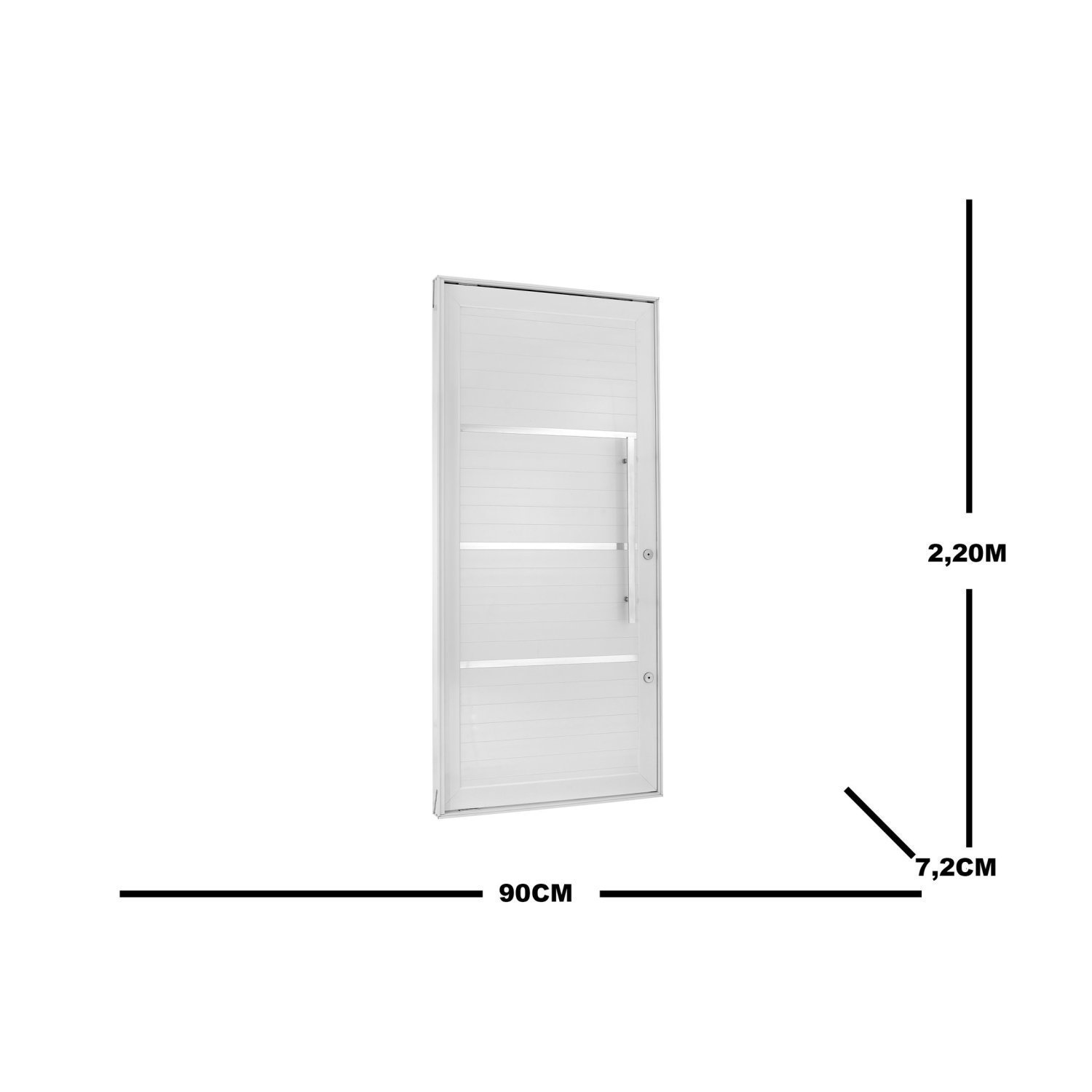 Porta Lambril Pivotante com Puxador e Friso Direita Topsul 220x90cm Esquadrisul - 3