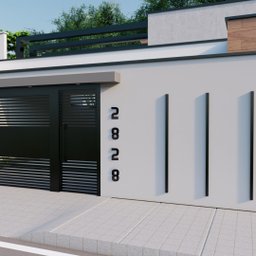 Números e Letras Residenciais / Comerciais Preto 3D 19cm:9 - 4