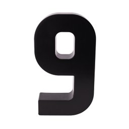 Números e Letras Residenciais / Comerciais Preto 3D 19cm:9 - 1