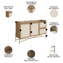 Ver imagem 4 de Balcão Aparador Buffet 2 Portas 139cm Arlo A10 Hanover/dourado - Mpozenato