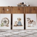 Ver imagem 2 de Kit 3 Quadros Decorativos Infantil | Sitio e Roça - Amigos da Fazenda NO2 - 30x40 - Moldura Madeira