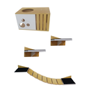 Ver imagem 1 de Nicho Ripado Natural e Branco Mais Prateleiras e Passarela com Ponte de Corda