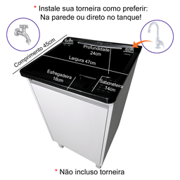 Tanque 26 Litros Plástico com Gabinete Mdf para Torneira de Bancada - 4