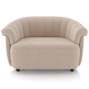 Ver imagem 3 de Kit Namoradeira 2 Lugares e Poltrona Decorativa Orgânica Perseu M03 Veludo Bege - Lyam Decor