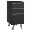 Ver imagem 1 de Balcão de Cozinha 40 Cm 3 Gavetas com Pés Preto Nice Madesa Preto