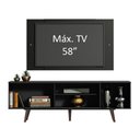 Ver imagem 4 de Rack Madesa Dubai com Pés e Painel para TV até 58 Polegadas Preto/Rustic 8ND8 Cor:Preto/Preto/Rustic
