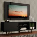 Ver imagem 1 de Rack Madesa Dubai com Pés e Painel para TV até 58 Polegadas Preto/Rustic 8ND8 Cor:Preto/Preto/Rustic