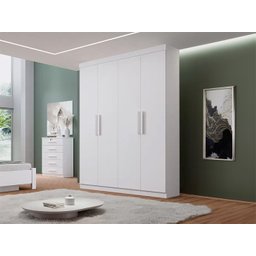 Guarda-roupa 4 Portas Branco Colibri 1,38 D'doro - 2