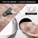 Ver imagem 2 de Kit Tapete Pelo Alto Felpudo Peludo Macio Anti Derrapante Alérgico Mesclado Bege 40 x 60 cm