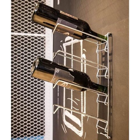 Kit 5 Suportes para Garrafas de Vinho Adegas de Parede Aramadas Aço Restaurante Bar Masutti