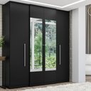 Ver imagem 2 de Guarda Roupa Casal Splendore Glass 4 Portas Preto - Thb Móveis