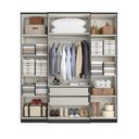 Ver imagem 3 de Guarda Roupa Casal Splendore Glass 4 Portas Preto - Thb Móveis