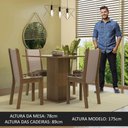 Ver imagem 5 de Conjunto Sala de Jantar Mesa Tampo de Vidro 4 Cadeiras Rustic/crema/bege Marrom Tifani Madesa