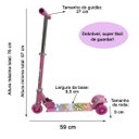 Ver imagem 5 de Patinete Infantil Radical 3 Rodas Led Dobrável e Altura