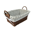 Ver imagem 1 de Cesto Retangular em Vime com Forro - Alt.18.50cm X Comp 33cm X Larg. 23cm