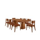 Ver imagem 2 de Sala de Jantar Mesa Noronha 220cm Tampo Laminado Barril e 8 Cadeiras Viena Gold