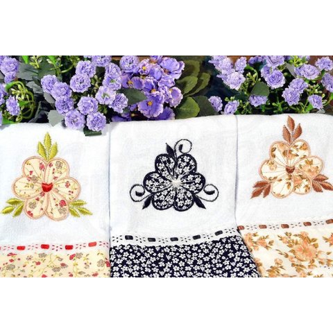 Kit Pano de Pratos com 3 peças - Flower Arte & Tear