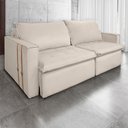 Ver imagem 2 de Sofá Retrátil Reclinável 4 Lugares 270 Cm México Veludo Off White K01 - D'Rossi