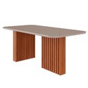 Ver imagem 6 de Mesa de Jantar Tampo de Vidro Off White Ester 1,80 e 6 Cadeiras Clarice Wood Cinamomo/madeira/linho