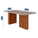 Ver imagem 4 de Mesa de Jantar Tampo de Vidro Off White Ester 1,80 e 6 Cadeiras Clarice Wood Cinamomo/madeira/linho