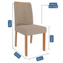 Ver imagem 3 de Mesa de Jantar Tampo de Vidro Off White Ester 1,80 e 6 Cadeiras Clarice Wood Cinamomo/madeira/linho