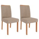 Ver imagem 5 de Mesa de Jantar Tampo de Vidro Off White Ester 1,80 e 6 Cadeiras Clarice Wood Cinamomo/madeira/linho