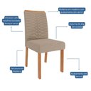 Ver imagem 7 de Mesa de Jantar Tampo de Vidro Off White Ester 1,80 e 6 Cadeiras Clarice Wood Cinamomo/madeira/linho