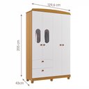 Ver imagem 4 de Guarda Roupa Infantil Fofura 4 Portas e 2 Gavetas Nature/branco - Permóbili Baby