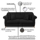 Ver imagem 5 de Sofá 2 Lugares Pé de Madeira Julieta 180 Cm Suede S04 - D'Rossi Cor Preto