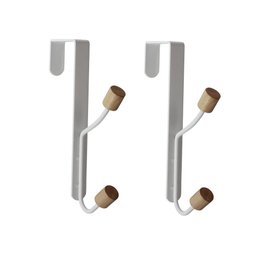 Conjunto 2 Cabideiros Ferreiro Gancho para Porta Branco - 1