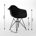 Ver imagem 6 de Mesa Jantar Redonda 110cm Preta Clips 3 Pés com 4 Poltronas Pretas Eames Eiffel Ferro Preto