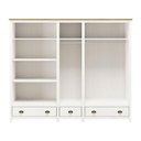 Ver imagem 4 de Conjunto Topázio Branco/carvalho Guarda-roupa Casal 5 Portas C/ Maleiro Cômoda 8 Gavetas