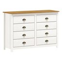Ver imagem 3 de Conjunto Topázio Branco/carvalho Guarda-roupa Casal 5 Portas C/ Maleiro Cômoda 8 Gavetas