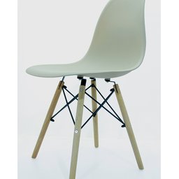 Kit 2 Cadeira Eiffel Moderno Bege Sala Jantar Base Madeira - 6