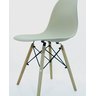 Kit 2 Cadeira Eiffel Moderno Bege Sala Jantar Base Madeira - 6