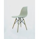 Ver imagem 4 de Kit 2 Cadeira Eiffel Moderno Bege Sala Jantar Base Madeira