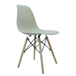 Kit 2 Cadeira Eiffel Moderno Bege Sala Jantar Base Madeira - 2