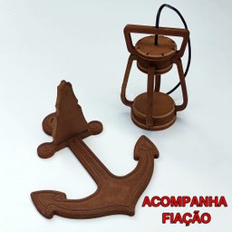 Arandela Luminária Lustre Lampião Âncora 110/220 V Kit 2 PÇ - 9