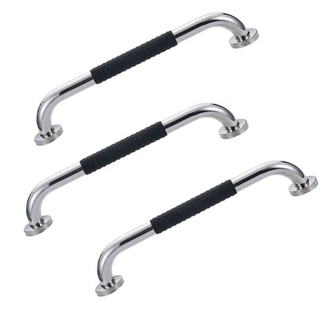 Barra de Apoio Inox 40cm Suporte Antiderrapante Kit 3 Unidades Banheiro Box Criança Idoso Gestante C