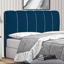 Ver imagem 1 de Cabeceira Cama Box Casal Berlim 140 Cm Suede Azul Marinho - MV Estofados Shop