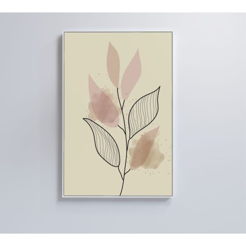 Quadro Abstrato Folhas 4 - 60x40 Cm - Vidro Impresso