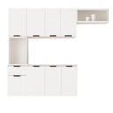 Ver imagem 2 de Cozinha Compacta Suspensa 8 Portas 1 Gaveta Nicho e Prateleiras Zarah Branco/Acetinado