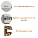 Ver imagem 6 de Cozinha Compacta Suspensa 8 Portas 1 Gaveta Nicho e Prateleiras Zarah Branco/Acetinado