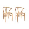 Kit 2 Cadeiras Wishbone Madeira Maciça Valentina - 1