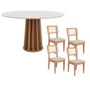 Ver imagem 2 de Conjunto Mesa de Jantar com Tampo de Vidro 115cm 4 Cadeiras