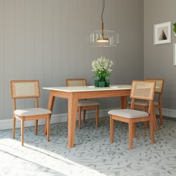 Mesa de Jantar 6 Lugares Lisboa Off White/freijó - Dalla Costa - 2
