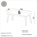 Ver imagem 3 de Mesa de Jantar 6 Lugares Lisboa Off White/freijó - Dalla Costa