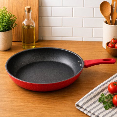 Frigideira Nanocerâmica Antiaderente 24cm Vermelha Indução