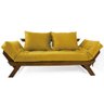 Sofá Japão Futon Acquablock Madeira Cor Imbuia D33 - Amarelo - 1