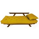 Ver imagem 2 de Sofá Japão Futon Acquablock Madeira Cor Imbuia D33 - Amarelo